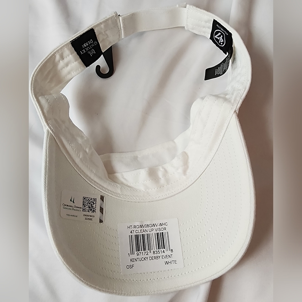 Kentucky Derby '47 White 150 Year Gold Embroidered Visor NWT - Picture 4 of 8